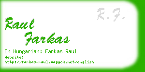 raul farkas business card